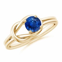 Authenticity Guarantee 
ANGARA Solitaire Blue Sapphire Infinity Knot Ring for... - £871.88 GBP