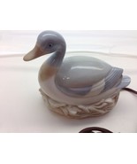 Andre Richard Porcelain Duck Night Light Lamp Vintage Sitting on Nest Japan - $45.35
