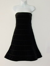 NWT GIORGIO ARMANI Black Velvet Seam Strapless Dress 42/8 - £193.59 GBP