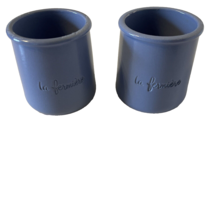 La Fermiere Crocks Terra Cotta Blue Periwinkle Cups Pot Yogurt Two Glazed French - £19.92 GBP