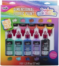 Tulip Dimensional Fabric Paint 10/Pkg-Rainbow - £22.64 GBP