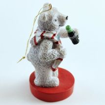 Christmas Ornament Coca-Cola White Polar Bear Coke Red and White Scarf image 3