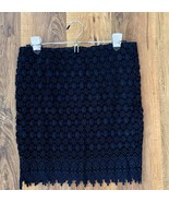 ZARA Basics Black Crochet Embroidered Lace Knit Skirt Women’s Size Mediu... - $26.73