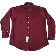 Ralph Lauren Button Up Shirt Mens XL Red Corduroy Classic Fit Logo New - $51.88