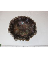 Imperial Carnival Glass &quot;G&quot;  floral Pattern Candy Dish Footed Scallop Vi... - £28.34 GBP