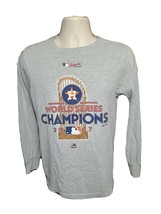 2017 Majestic Houston Astros World Series Champions Adult Small Gray LS TShirt - £11.63 GBP