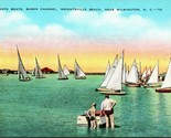 Vtg Cartolina Wrightsville Spiaggia Nc North Carolina Moth Barche Banks ... - $12.24