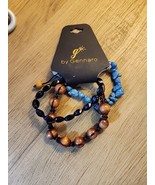 G by Gennaro Set of 3 Bracelets Turquoise Pebble Stone Bead Rope Braid - £8.71 GBP