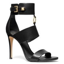 Michael Kors Women&#39;s  Leather Amos Strap High Heel Black Patent Size 6.5 NIB - £131.17 GBP