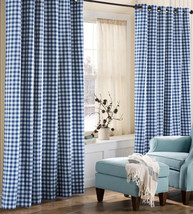 Thermalogic Buffalo Check Grommet Top Insulated Curtains Pair 80&quot;W x 95”L Blue - £33.45 GBP