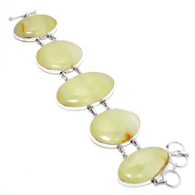 Yellow Lace Agate Gemstone Handmade Fashion Ethnic Bracelet Jewelry 7-8&quot; SA 465 - £11.80 GBP