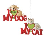 Midwest I Love My Cat and Dog Christmas Ornament Set of 2 NWT - £6.89 GBP