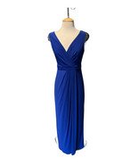 Adrianna Papell Draped Wrap VNeck Jersey Sleeveless Dress Neptune Blue W... - £38.92 GBP