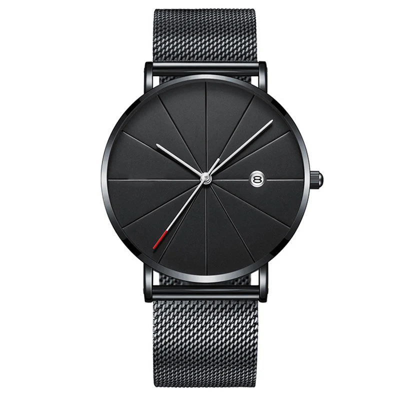 Stainless Steel  Fashion  Men  Ultra-thin  Clic Date Casual  Belt Wristwatch - £85.76 GBP