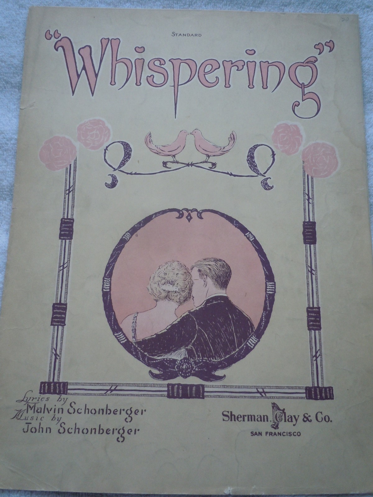 Whispering  by Malvin &amp; John Schonberber Sheet Music 1910 - $1.99