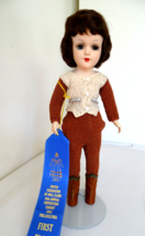 Gorgeous Vintage 14&quot; Mary Hoyer Hard Plastic Knit Cowgirl w/1st Place Ribbon - £146.32 GBP