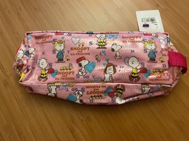 New Authentic Japan Peanuts Pink Snoopy  Zipper Pen Case Pouch Bag  - $129.00