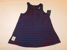 Polo Ralph Lauren Girl&#39;s Youth Tank Top Summer Navy Red Striped Size 5 NWT - £16.27 GBP