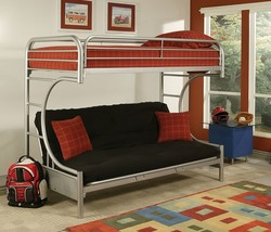 78" X 41" X 65" Twin Over Full Silver Metal Tube Bunk Bed - $16,163.13 MXN