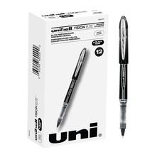 uniball Vision Elite Rollerball Pens with 0.5mm Fine Point Micro Tip, Bl... - £20.29 GBP