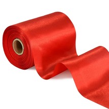 4 Inch X 22Yards Wide Red Satin Ribbon Solid Fabric Large Ribbon For Cut... - $25.99