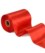 4 Inch X 22Yards Wide Red Satin Ribbon Solid Fabric Large Ribbon For Cut... - £20.33 GBP