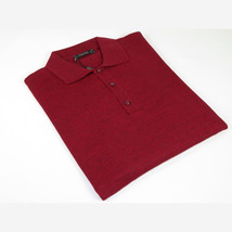 Mens PRINCELY Soft Merinos Wool Sweater Knits Lightweight Polo 1011-40 Cranberry image 7