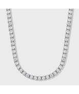 15 Inch Tennis Necklace 18K White Gold Plated4.0mm Round Cubic Zirconia - £20.55 GBP