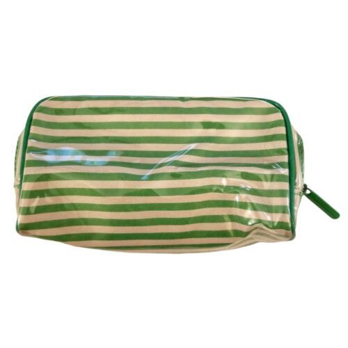 Bare Escentuals White & Green Striped Makeup Bag - $9.90