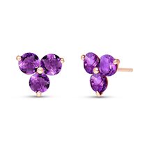 Galaxy Gold GG 14k Rose Gold Stud Earring With Amethyst - $254.99