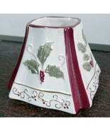 Yankee Candle Christmas Jar Topper Ceramic Shade Holidays Mistletoe Holly - $14.01