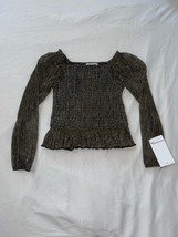 Eyeshadow Girls Gold &amp; Black Sparkly Top Size S (7/8) - $12.99