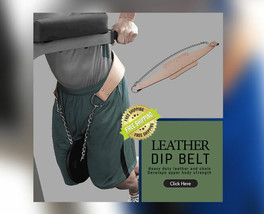 Heavy DutyWeight Lifting Leather Dip Belt Padded with Steel Chain - $39.55