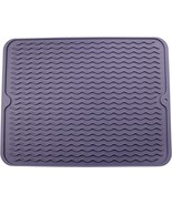 Purple Silicone Drying Mat 16&quot;x12&quot; Grooved Heat-Resistant Non-Slip BPA-Free - $14.72 CAD