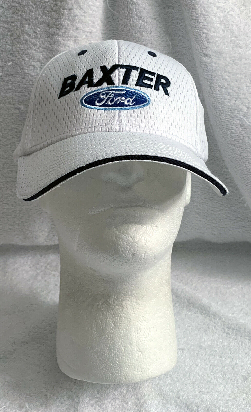 Primary image for Baxter Ford Baseball Hat Mens White Embroidered Polyester Hook & Look Strap