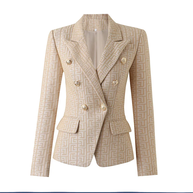     Luxury Spring Collection Texure Pattern Formal Jacket Women Blazer - £196.14 GBP