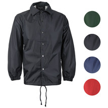 Men&#39;s Lightweight Water Resistant Button Up Windbreaker Coach Jacket - £28.20 GBP