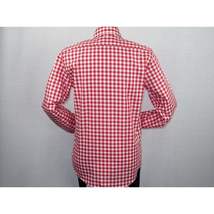 Men Oscar Banks All Cotton Shirt English Spread Collar Plaid Checker 5949 Red image 5