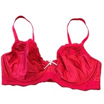 Mariemeili Red Lace &amp; Striped 34C Bra With Bow Accent - £11.11 GBP