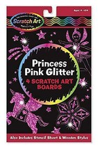 Scratch Art Princess Pink Glitter w/ 4 Boards Ages 4+ by Melissa and Doug - £10.28 GBP