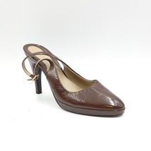 Max de Carlo Women Slingback Stiletto Heels Size US 8.5B Brown Leather - £10.73 GBP