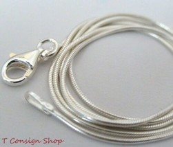 Sterling Silver SNAKE Chain Necklace 1mm 925 18&quot; Length - £9.41 GBP
