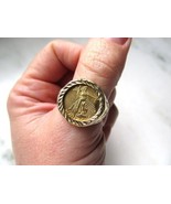 Vintage 10K Yellow Gold Nugget 2017 $5 American Gold Eagle Coin Ring C3359 - £773.44 GBP