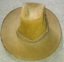 Vintage Cowboy Farmer Western Hat Corduroy Fabric - £19.97 GBP