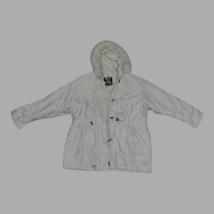 Vintage White Jacket Fur Lined Insulated Hood Warm Komitor Long Womens C... - £44.17 GBP