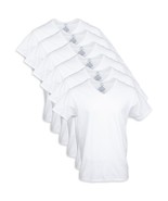 Men&#39;s 100% Cotton V-Neck T-Shirt Undershirt 6 Pack White Tagless T-shirt... - £19.46 GBP