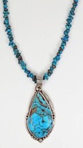 Vicki Orr  Vintage Stormy Mountain and Kingman Turquoise Nugget Necklace - £568.93 GBP