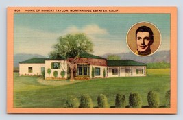 Casa Di Robert Taylor Northridge Estates Ca Unp Vuoto Dietro Lino Cartolina O4 - £3.97 GBP