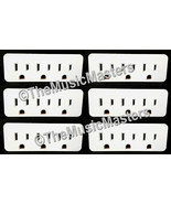 6X Grounded 3 Outlet Triple AC Wall Plug Power Splitter 3-Way Electric A... - £16.68 GBP