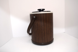 Vintage Atapco Plastic Woodgrain Ice Bucket Brown Made in USA 10&quot; Tall - £15.63 GBP